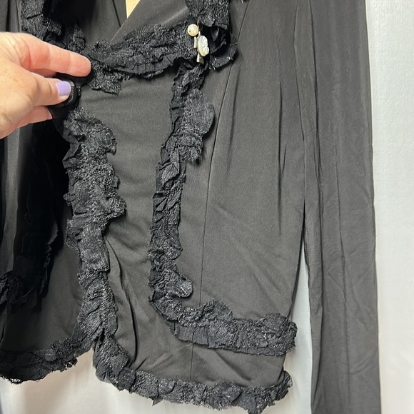 Look gold label size XS long sleeve black overlay boutique wear. NWT - Picture 13 of 15